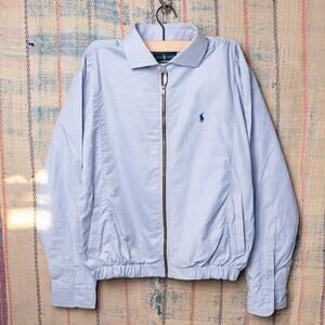 Custom upcycled polo harrington jacket